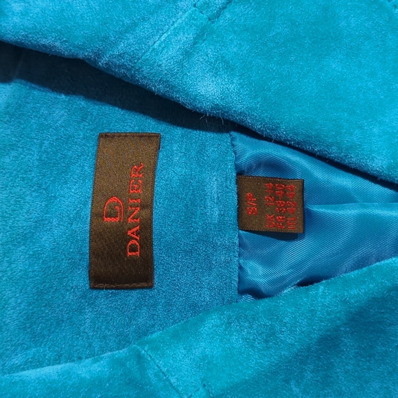 Bright Blue Danier Leather Jacket - Picture 3 of 3